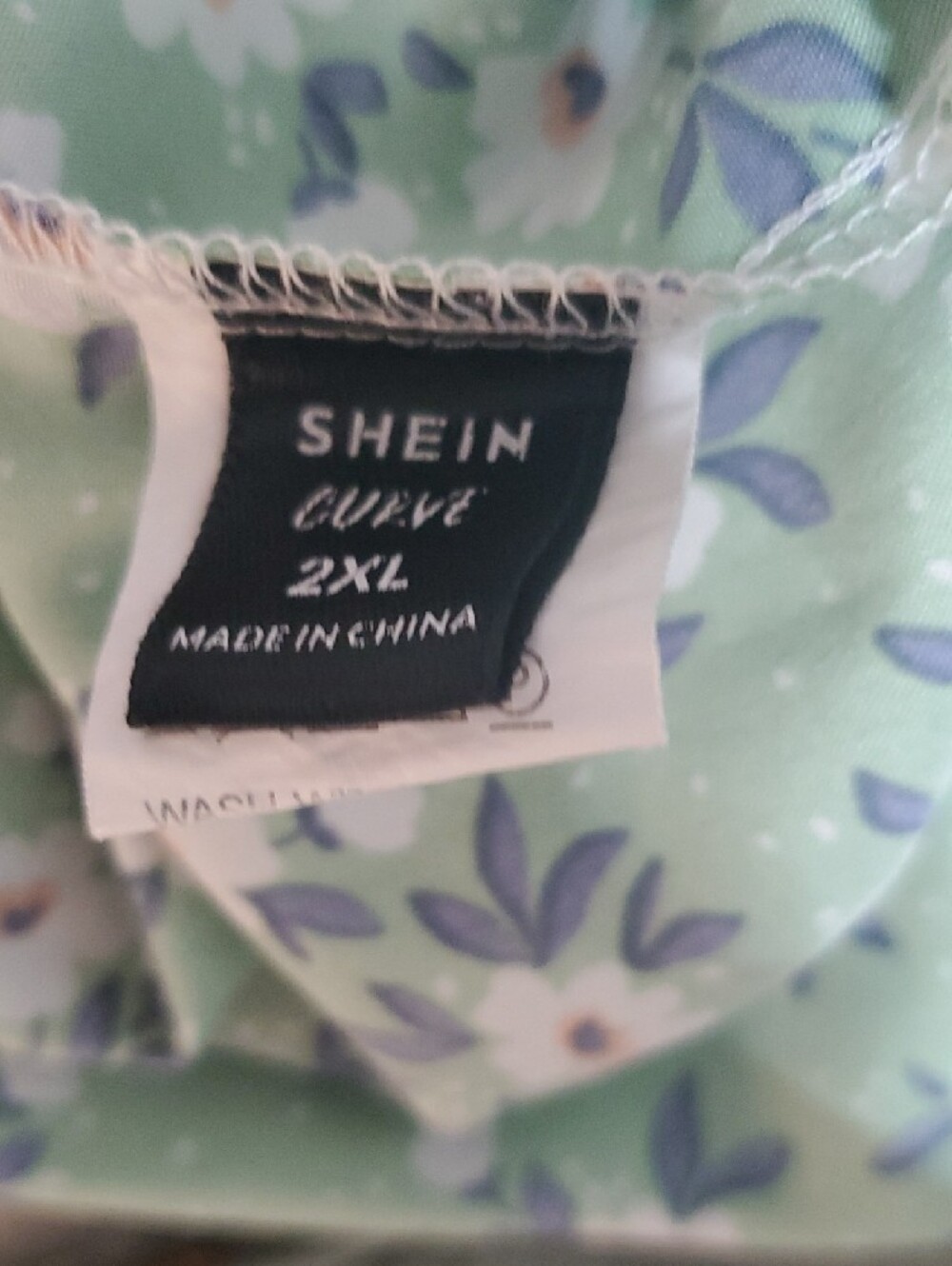 SHEIN Green Floral Ruffle Hem Short Sleeve Dress - Picture 7 of 7